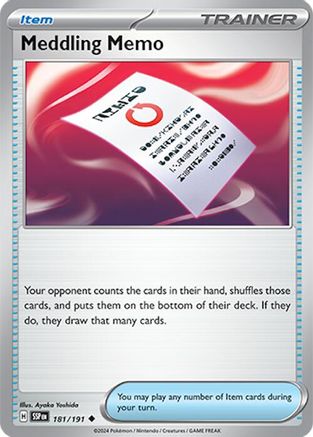 Meddling Memo (181) [SV08: Surging Sparks] - Deck Out Gaming