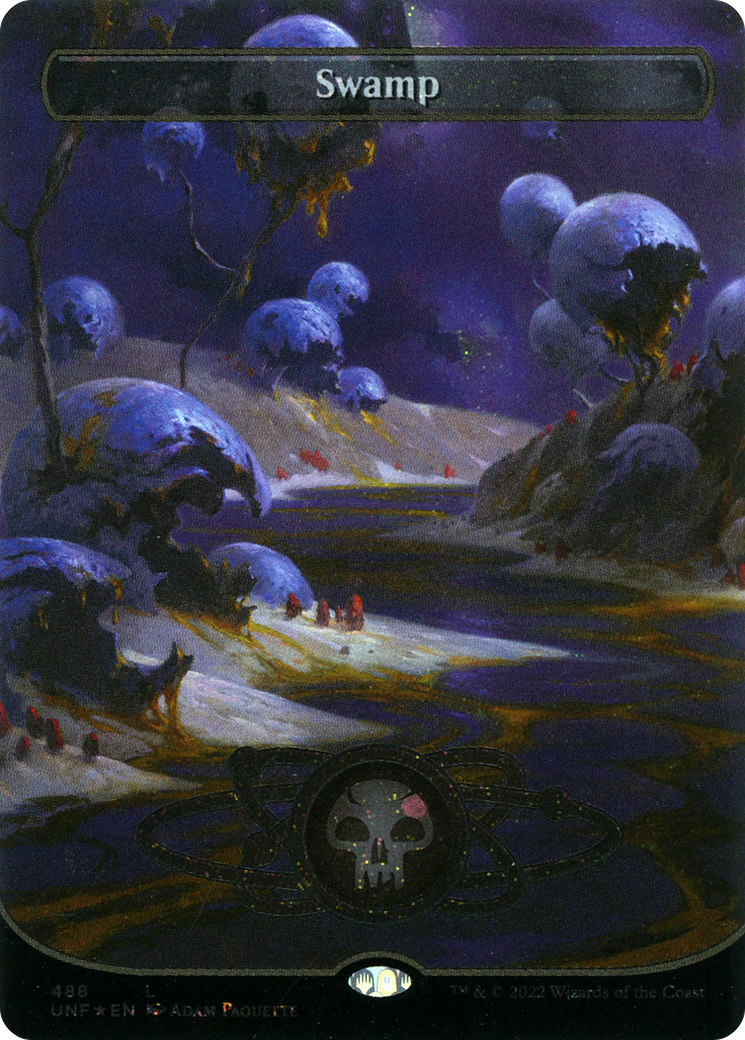 Swamp (488) (Borderless) (Galaxy Foil) (488) [Unfinity] foil - Deck Out Gaming