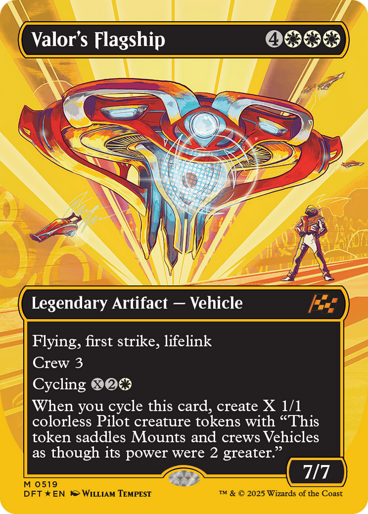 Valor's Flagship (Borderless) (First-Place Foil) (519) [Aetherdrift] foil - Deck Out Gaming