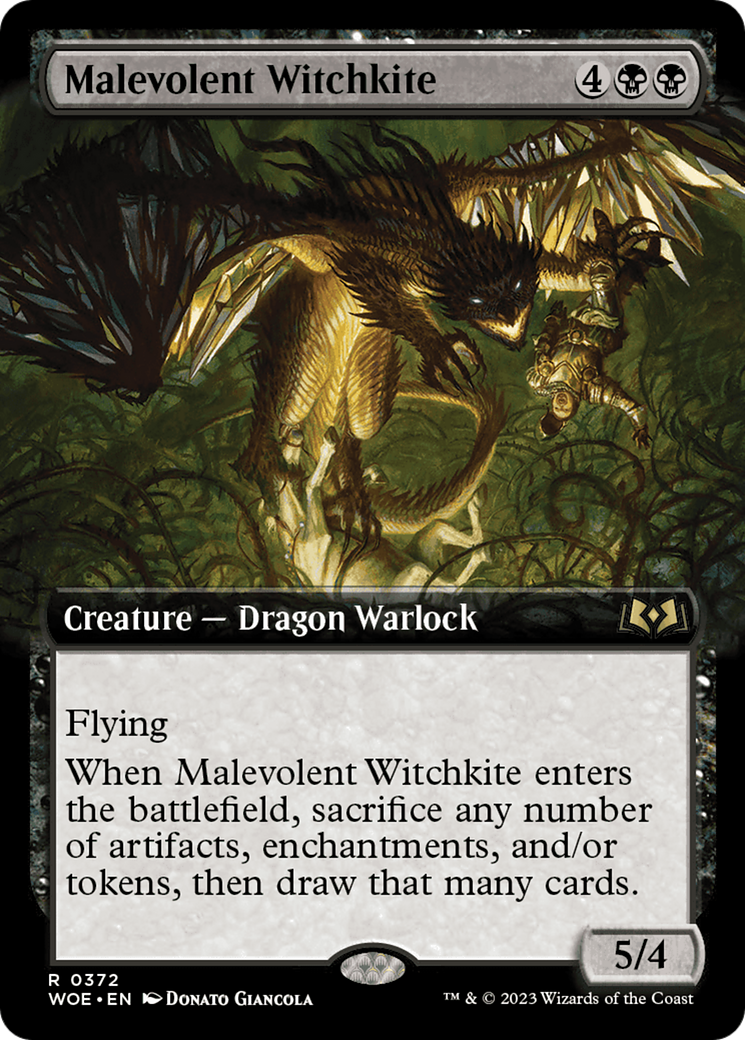Malevolent Witchkite (Extended Art) (372) [Wilds of Eldraine] - Deck Out Gaming