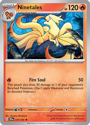 Ninetales (17) [SV08: Surging Sparks] Reverse Holofoil - Deck Out Gaming