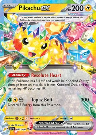 Pikachu ex (57) [SV08: Surging Sparks] Holofoil