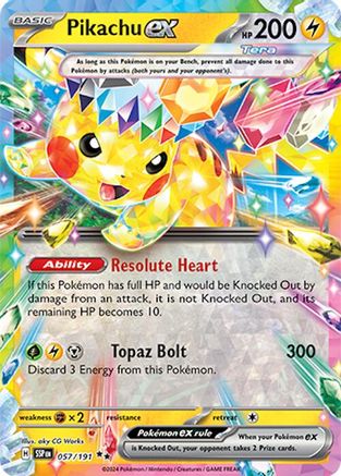 Pikachu ex - 057/191 (57) [SV08: Surging Sparks] Holofoil - Deck Out Gaming