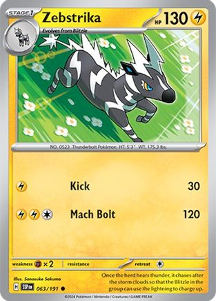 Zebstrika (63) [SV08: Surging Sparks] Reverse Holofoil - Deck Out Gaming