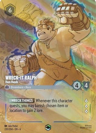 Wreck-It Ralph - Ham Hands (Enchanted) (220/204) [Azurite Sea] Holofoil - Deck Out Gaming