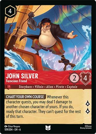 John Silver - Ferocious Friend (109/204) [Azurite Sea] Cold Foil - Deck Out Gaming