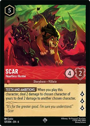 Scar - Heartless Hunter (127/204) [Azurite Sea] - Deck Out Gaming