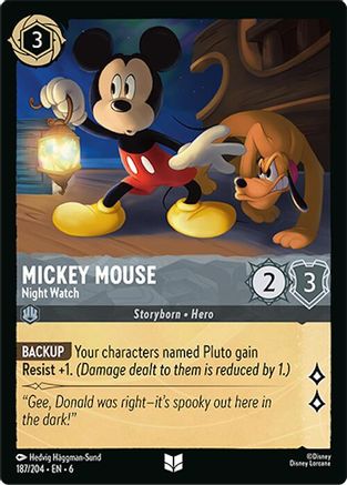 Mickey Mouse - Night Watch (187/204) [Azurite Sea] Cold Foil - Deck Out Gaming