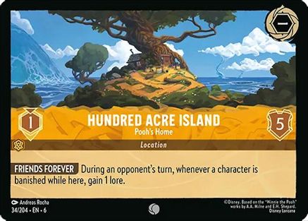 Hundred Acre Island - Pooh's Home (34/204) [Azurite Sea] Cold Foil - Deck Out Gaming