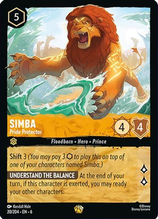 Simba - Pride Protector (20/204) [Azurite Sea] Cold Foil - Deck Out Gaming