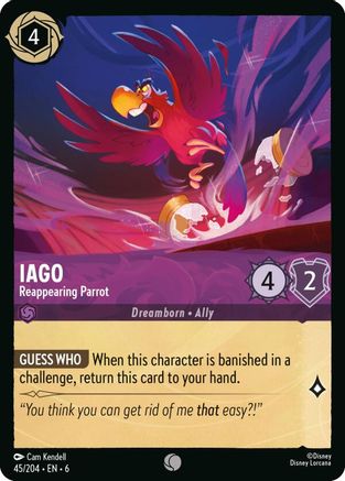 Iago - Reappearing Parrot (45/204) [Azurite Sea] - Deck Out Gaming