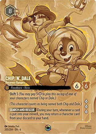 Chip 'n' Dale - Recovery Rangers (Enchanted) (205/204) [Azurite Sea] Holofoil - Deck Out Gaming