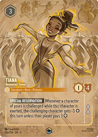 Tiana - Restaurant Owner (Enchanted) (206/204) [Azurite Sea] Holofoil - Deck Out Gaming