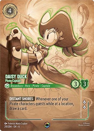 Daisy Duck - Pirate Captain (Enchanted) (211/204) [Azurite Sea] Holofoil - Deck Out Gaming