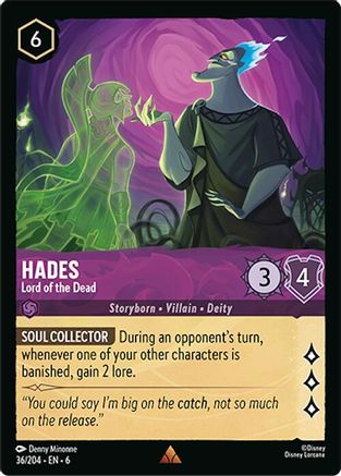 Hades - Lord of the Dead (36/204) [Azurite Sea] Cold Foil - Deck Out Gaming