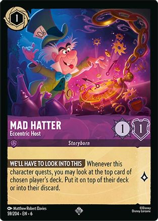 Mad Hatter - Eccentric Host (59/204) [Azurite Sea] Cold Foil - Deck Out Gaming