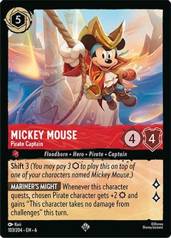 Mickey Mouse - Pirate Captain (103/204) [Azurite Sea] - Deck Out Gaming