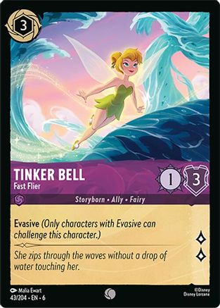 Tinker Bell - Fast Flier (43/204) [Azurite Sea] Cold Foil - Deck Out Gaming