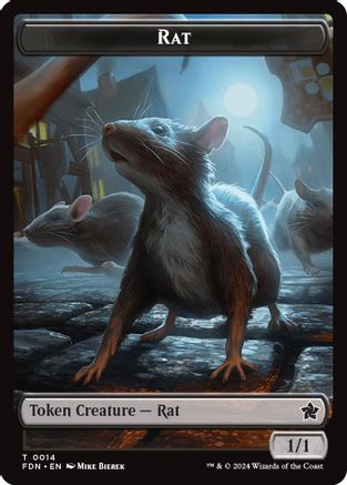 Rat (0014) // Zombie Double-Sided Token (14) [Foundations] - Deck Out Gaming