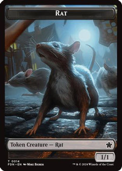 Rat (0014) // Zombie Double-Sided Token (14) [Foundations] - Deck Out Gaming