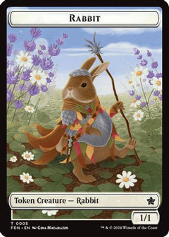 Rabbit // Soldier Double-Sided Token (5) [Foundations] - Deck Out Gaming