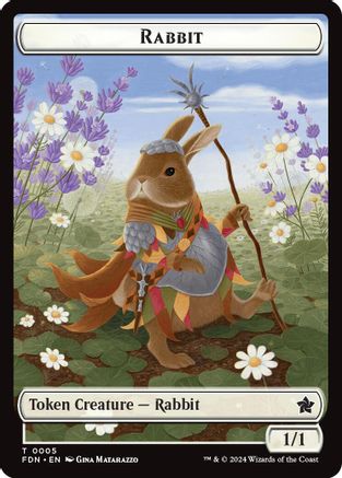 Rabbit // Soldier Double-Sided Token (5) [Foundations] - Deck Out Gaming