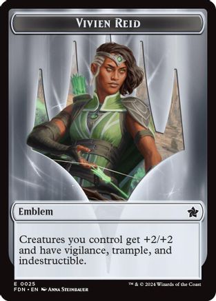 Emblem - Vivien Reid // Elf Warrior Double-Sided Token (25) [Foundations] - Deck Out Gaming