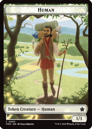 Human // Knight Double-Sided Token (3) [Foundations] - Deck Out Gaming