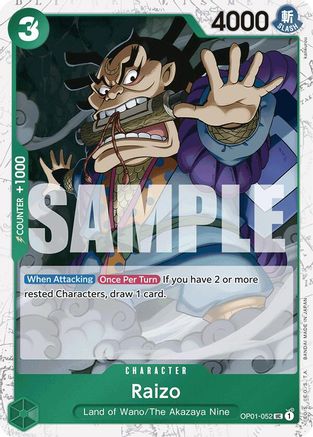 Raizo (Jolly Roger Foil) (OP01-052) [Premium Booster -The Best-] Foil - Deck Out Gaming