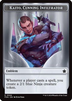 Emblem - Kaito, Cunning Infiltrator // Ninja Doubled-Sided Token (24) [Foundations] - Deck Out Gaming