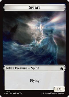 Spirit // Cat (0001) Doubled-Sided Token (1) [Foundations] foil - Deck Out Gaming
