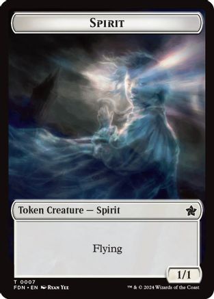 Spirit // Cat (0001) Doubled-Sided Token (1) [Foundations] foil - Deck Out Gaming
