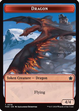 Dragon (0016) // Dragon (0017) Doubled-Sided Token (16) [Foundations] - Deck Out Gaming