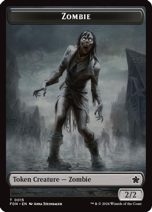 Zombie // Insect Doubled-Sided Token (15) [Foundations] foil - Deck Out Gaming