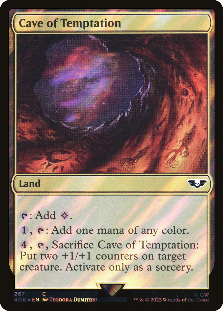 Cave of Temptation (Surge Foil) (267) [Warhammer 40,000 Commander] foil - Deck Out Gaming