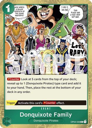 Donquixote Family (Jolly Roger Foil) (OP04-036) [Premium Booster -The Best-] Foil - Deck Out Gaming