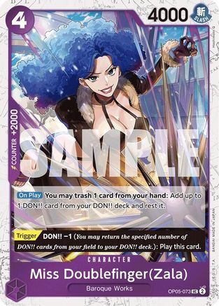 Miss Doublefinger(Zala) (Jolly Roger Foil) (OP05-073) [Premium Booster -The Best-] Foil - Deck Out Gaming
