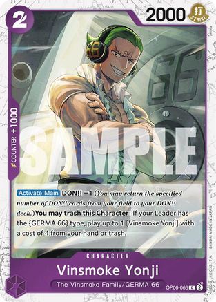 Vinsmoke Yonji (OP06-066) (Jolly Roger Foil) (OP06-066) [Premium Booster -The Best-] Foil - Deck Out Gaming
