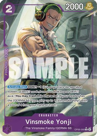 Vinsmoke Yonji (OP06-066) (Full Art) (OP06-066) [Premium Booster -The Best-] Foil - Deck Out Gaming