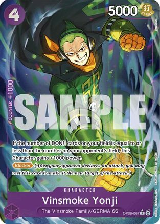 Vinsmoke Yonji (OP06-067) (Full Art) (OP06-067) [Premium Booster -The Best-] Foil - Deck Out Gaming