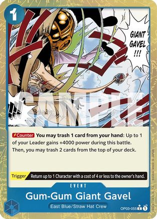 Gum-Gum Giant Gavel (Textured Foil) (OP03-055) [Premium Booster -The Best-] Foil - Deck Out Gaming