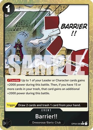 Barrier!! (Textured Foil) (OP04-095) [Premium Booster -The Best-] Foil - Deck Out Gaming