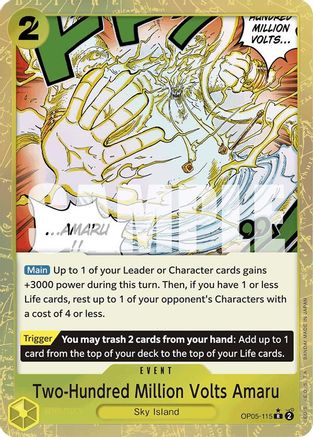 Two-Hundred Million Volts Amaru (Textured Foil) (OP05-115) [Premium Booster -The Best-] Foil - Deck Out Gaming