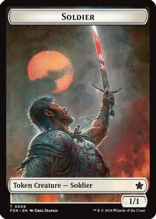Soldier // Faerie Double-Sided Token (6) [Foundations] - Deck Out Gaming