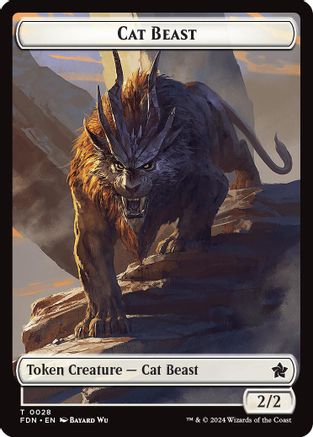 Cat Beast // Dragon (0017) Double-Sided Token (28) [Foundations] - Deck Out Gaming