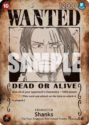 Shanks (004) (Wanted Poster) (OP09-004) [Emperors in the New World] Foil - Deck Out Gaming