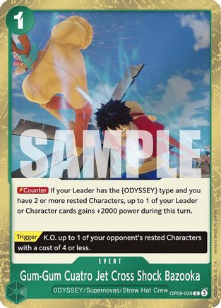Gum-Gum Cuatro Jet Cross Shock Bazooka (OP09-039) [Emperors in the New World] Foil - Deck Out Gaming