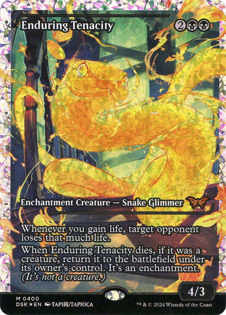 Enduring Tenacity (Showcase) (Fracture Foil) (400) [Duskmourn: House of Horror] foil - Deck Out Gaming