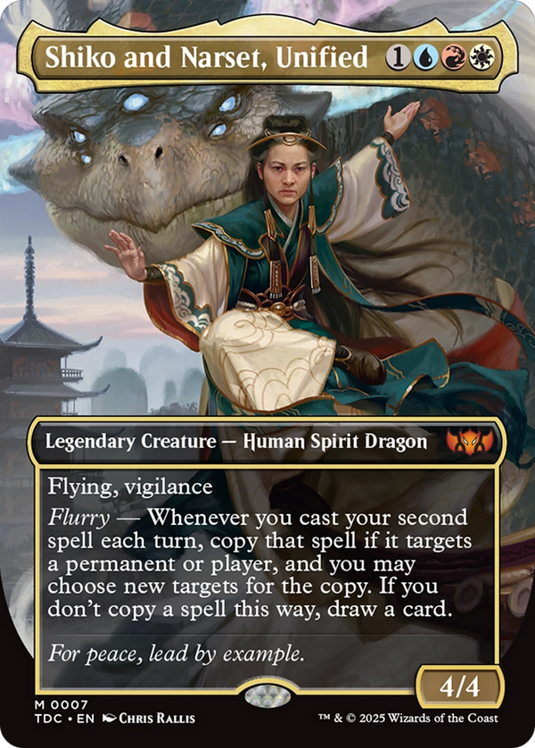 Shiko and Narset, Unified (Borderless) (7) [Commander: Tarkir: Dragonstorm] - Deck Out Gaming