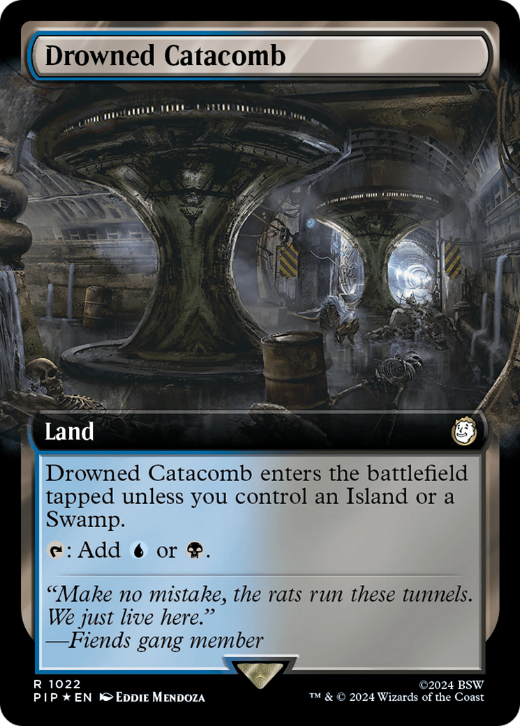 Drowned Catacomb (Extended Art) (Surge Foil) (1022) [Fallout] foil - Deck Out Gaming